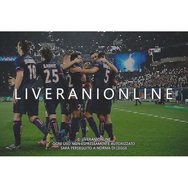 Joie MARQUINHOS - 12.03.2014 - Paris Saint Germain / Bayer Leverkusen - 1/8Finale Champions League Photo : Dave Winter / Icon Sport AG ALDO LIVERANI SAS ONLY ITALY