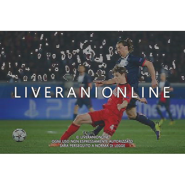 Philipp WOLLSCHEID / Zlatan IBRAHIMOVIC - 12.03.2014 - Paris Saint Germain / Bayer Leverkusen - 1/8Finale Champions League Photo : Dave Winter / Icon Sport AG ALDO LIVERANI SAS ONLY ITALY