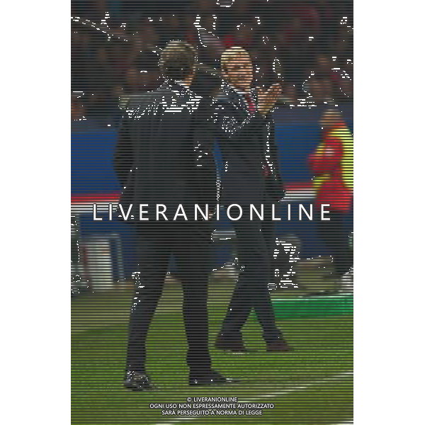 Sami HYYPIA / Laurent BLANC - 12.03.2014 - Paris Saint Germain / Bayer Leverkusen - 1/8Finale Champions League Photo : Dave Winter / Icon Sport AG ALDO LIVERANI SAS ONLY ITALY