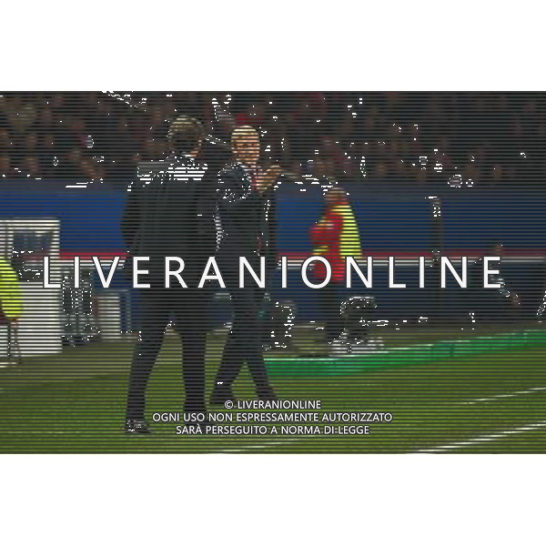 Sami HYYPIA / Laurent BLANC - 12.03.2014 - Paris Saint Germain / Bayer Leverkusen - 1/8Finale Champions League Photo : Dave Winter / Icon Sport AG ALDO LIVERANI SAS ONLY ITALY