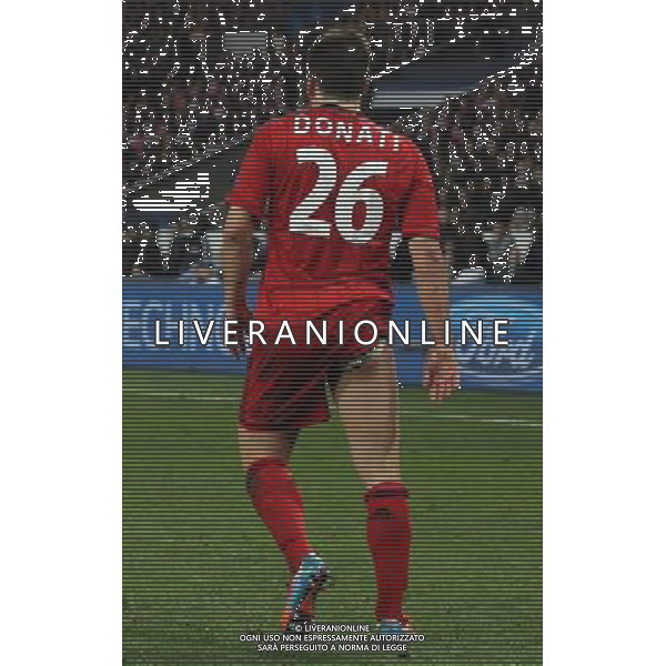 12.03.2014, Parc des Princes, Paris, FRA, UEFA CL, Paris Saint Germain vs Bayer 04 Leverkusen, Achtelfinale, Rueckspiel, im Bild Giulio Donati #26 (Bayer 04 Leverkusen) zeigt seinen Hintern, Arsch, witzig, Spass, funny // during the UEFA Champions League Round of 16, 2nd Leg match between Paris Saint Germain and Bayer 04 Leverkusen at the Parc des Princes in Paris, France on 2014/03/12. EXPA Pictures © 2014, PhotoCredit: EXPA/ Eibner-Pressefoto/ Schueler *****ATTENTION - OUT of GER***** ©photoshot/AGENZIA ALDO LIVERANI SAS - ITALY ONLY - Paris Saint Germain vs Bayer Leverkusen 04 UEFA Champions League Ottavi di 16, a Parigi, Francia 12 marzo 2014