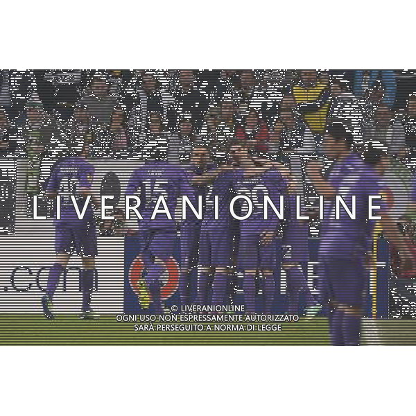 Juventus - Fiorentina Uefa Europa League - Ottavi di finale 13-03-2014 Federico Tardito/Agenzia Aldo Liverani Sas Nella foto esultanza Fiorentina