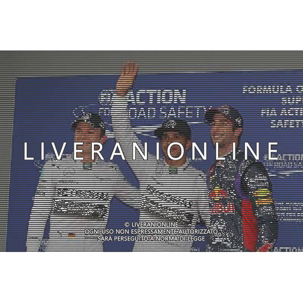 Qualifying top three in parc ferme (L to R): Nico Rosberg (GER) Mercedes AMG F1, third; Lewis Hamilton (GBR) Mercedes AMG F1, pole position; Daniel Ricciardo (AUS) Red Bull Racing, second. 15.03.2014. Formula 1 World Championship, Rd 1, Australian Grand Prix, Albert Park, Melbourne, Australia, Qualifying Day. - www.xpbimages.com, EMail: requests@xpbimages.com - copy of publication required for printed pictures. Every used picture is fee-liable. © Copyright: Moy / XPB Images AG ALDO LIVERANI SAS ONLY ITALY
