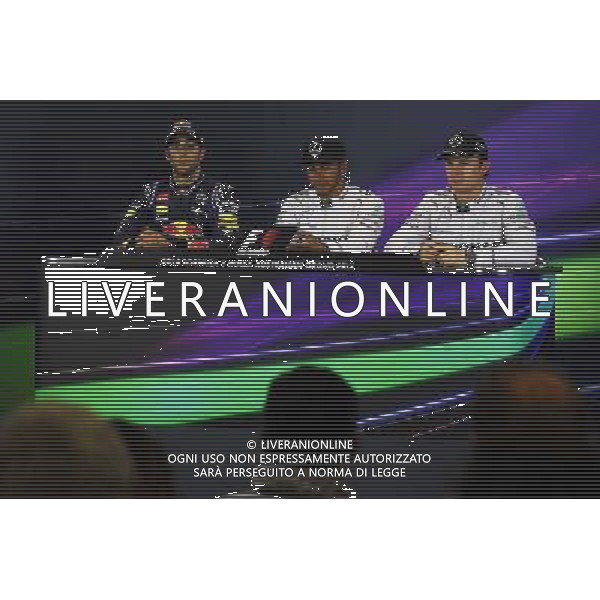 The FIA Press Conference (L to R): Daniel Ricciardo (AUS) Red Bull Racing; Lewis Hamilton (GBR) Mercedes AMG F1; Nico Rosberg (GER) Mercedes AMG F1. 15.03.2014. Formula 1 World Championship, Rd 1, Australian Grand Prix, Albert Park, Melbourne, Australia, Qualifying Day. - www.xpbimages.com, EMail: requests@xpbimages.com - copy of publication required for printed pictures. Every used picture is fee-liable. © Copyright: Moy / XPB Images AG ALDO LIVERANI SAS ONLY ITALY