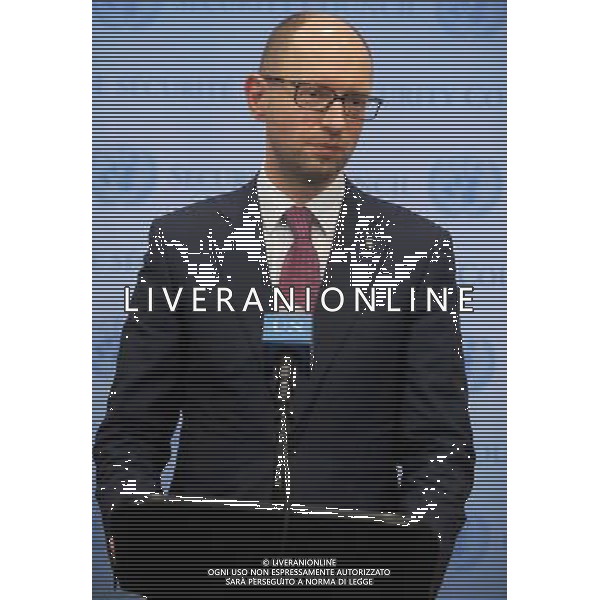 Ukrainian Prime Minister Arseniy Yatsenyuk at the UN headquarters in New York, on March 13, 2014 ©photoshot/AGENZIA ALDO LIVERANI SAS - ITALY ONLY - Il primo ministro ucraino Arseniy Yatsenyuk alla riunione del Consiglio di Sicurezza delle Nazioni Unite sullo status dell\'Ucraina, nella sede delle Nazioni Unite a New York, il 13 marzo 2014.