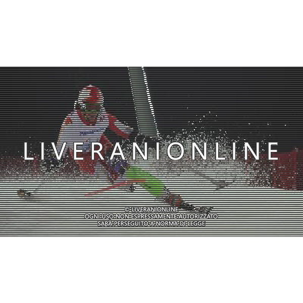 (140314) -- SOCHI, March 14, 2014 () -- Braydon Luscombe of Canada competes during the alpine skiing men\'s slalom 2nd run - stading competition at the 2014 Paralympic Winter Games in Sochi, Russia on March 13, 2014. (/Dai Tianfang) (hy) ©PHOTOSHOT/AGENZIA ALDO LIVERANI SAS - ITALY ONLY - OLIMPIADI - Giochi invernali Paralimpici di Sochi, Russia 13 marzo 2014