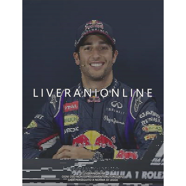 (140315) -- MELBOURNE, March 15, 2014 (Xinhua) -- Red Bull Formula One driver Daniel Ricciardo of Australia attends a news conference after the qualifying session for the Australian Formula One Grand Prix in Melbourne, Australia, March 15, 2014. (Xinhua/Bai Xue) AG ALDO LIVERANI SAS ONLY ITALY