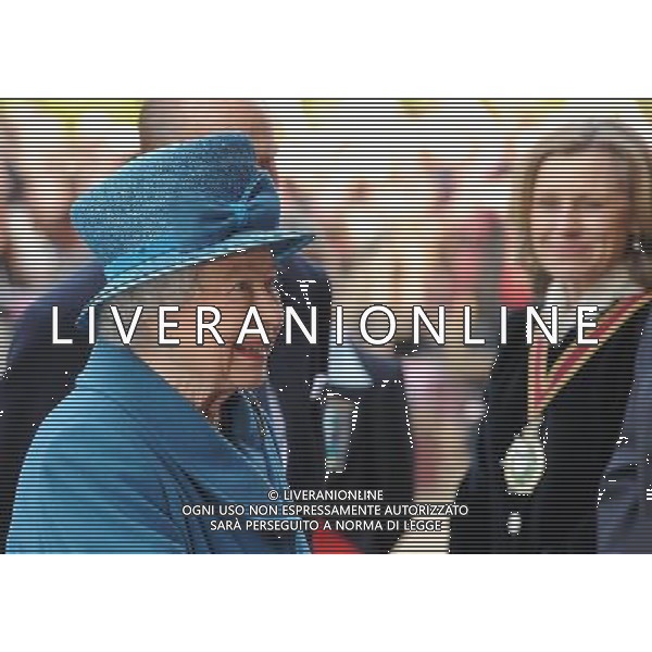  HRH the Queen and the Duke of Edinburgh visit the Royal Holloway University, on Friday March 14, 2014. ©photoshot/AGENZIA ALDO LIVERANI SAS - ITALY ONLY - REALI INGLESI: la Regina Elisabetta II, in visita alla Royal Holloway, University di Londra