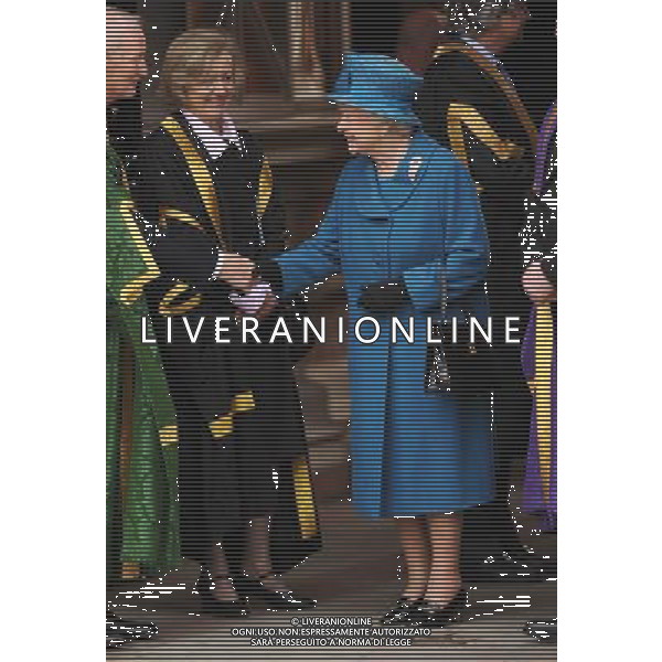  HRH the Queen and the Duke of Edinburgh visit the Royal Holloway University, on Friday March 14, 2014. ©photoshot/AGENZIA ALDO LIVERANI SAS - ITALY ONLY - REALI INGLESI: la Regina Elisabetta II, in visita alla Royal Holloway, University di Londra