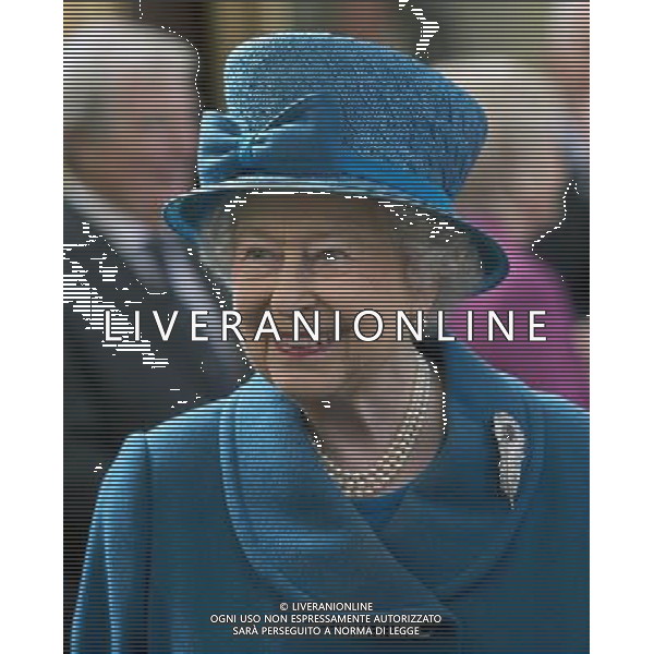 Her Majesty The Queen, accompanied by His Royal Highness The Duke of Edinburgh, visited Royal Holloway, University of London. The visit will celebrate the Diamond Jubilee Regius Professorship of Music, awarded by Her Majesty in 2013. The Queen and The Duke attended a performance of music in the in the Chapel, before meeting students and staff in the Picture Gallery. The Queen unveiled a plaque, marking the visit and Regius Professorship. ©photoshot/AGENZIA ALDO LIVERANI SAS - ITALY ONLY - REALI INGLESI: la Regina Elisabetta II, in visita alla Royal Holloway, University di Londra