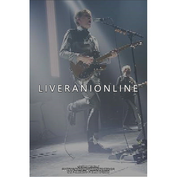 Alex Kapranos and Bob Hardy of Glasgow band Franz Ferdinand performing the first of two shows at The Roundhouse, London, England, UK on 14th March 2014. AG ALDO LIVERANI SAS ONLY ITALY