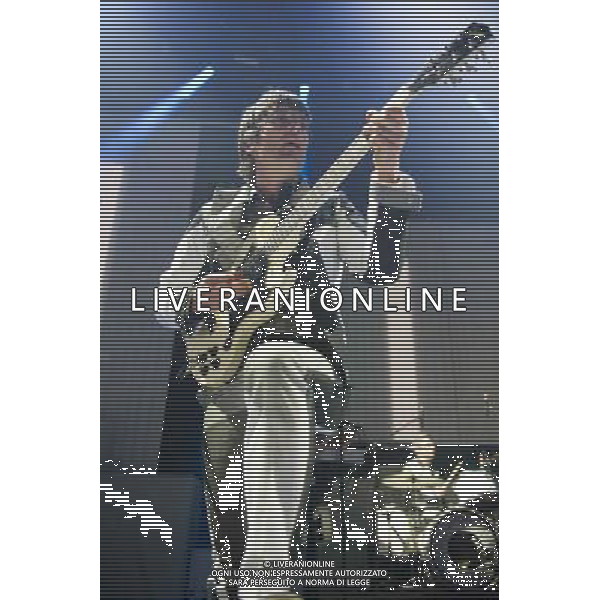 Nick McCarthy of Glasgow band Franz Ferdinand performing at the first of two shows at The Roundhouse, London, England, UK on 14th March 2014. AG ALDO LIVERANI SAS ONLY ITALY