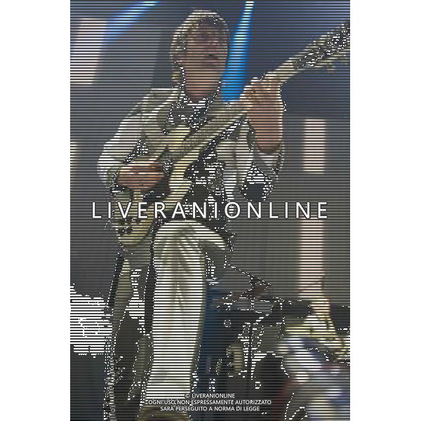Nick McCarthy of Glasgow band Franz Ferdinand performing at the first of two shows at The Roundhouse, London, England, UK on 14th March 2014. AG ALDO LIVERANI SAS ONLY ITALY