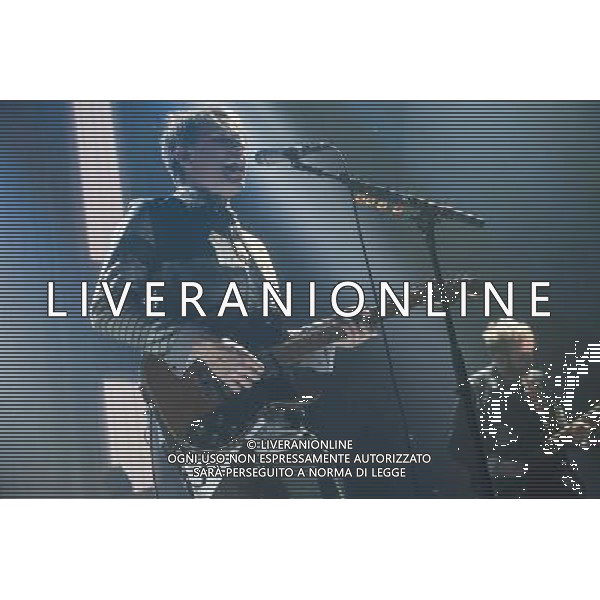 Alex Kapranos and Bob Hardy of Glasgow band Franz Ferdinand performing the first of two shows at The Roundhouse, London, England, UK on 14th March 2014. AG ALDO LIVERANI SAS ONLY ITALY