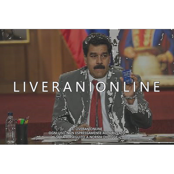 (140315) -- CARACAS, March 15, 2014 (Xinhua) -- Venezuela\'s President Nicolas Maduro participates in a press conference at Miraflores Palace in Caracas, capital of Venezuela, on March 14, 2014. (Xinhua/Boris Vergara) (vf) (sp) AG ALDO LIVERANI SAS ONLY ITALY