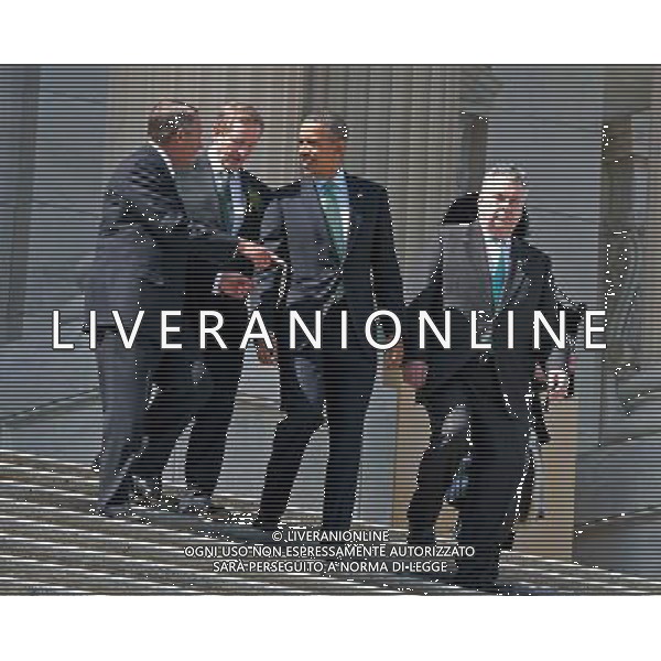 From left to right: Speaker of the United States House of Representatives John Boehner (Republican of Ohio), Prime Minister Enda Kenny of Ireland, U.S. President Barack Obama and U.S. Representative Peter T. King (Republican of New York) depart the U.S. Capitol following a St. Patrick\'s Day luncheon hosted by Members of Congress in the U.S. Capitol in Washington†D.C., USA, 14 March 2014. AG ALDO LIVERANI SAS ONLY ITALY