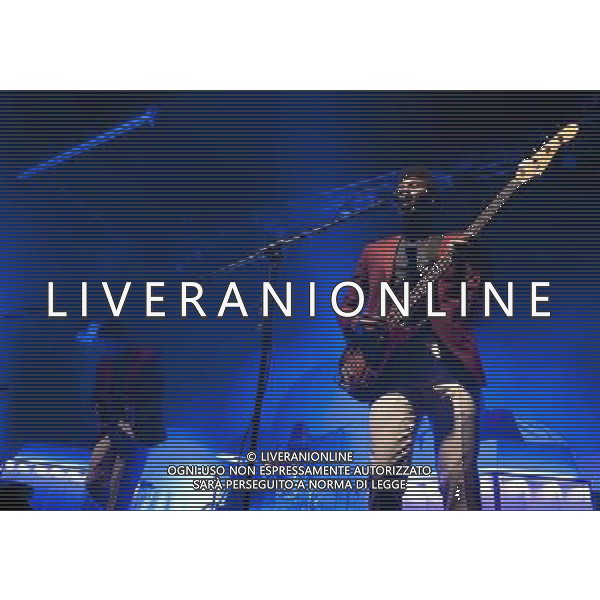 Metronomy performing at Manchester Ritz, England on 14th March 2014. Gbenga Adelekan - bass guitar and vocals. AG ALDO LIVERANI SAS ONLY ITALY