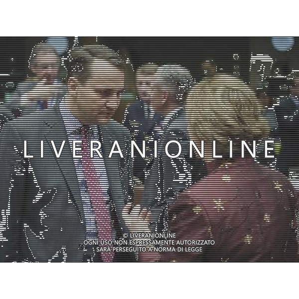 (L-R) Polish Foreign Minister Radoslaw Sikorski (L) and the European Union High Representative for foreign affairs Catherine Ashton, from Britain, at the start of the European Union Foreign Ministers council on the situation in Ukraine at European Council headquarters in Brussels, Belgium on 17.03.2014 EU foreign ministers are due to discuss further sanctions against Russia after a Moscow-backed referendum in Crimea backed a split from Ukraine. The 28-member bloc is considering a visa ban and an asset freeze against a number of Russian officials. More than 95 percent of Crimean voters backed joining Russia, local officials said. by Wiktor Dabkowski AG ALDO LIVERANI SAS ONLY ITALY
