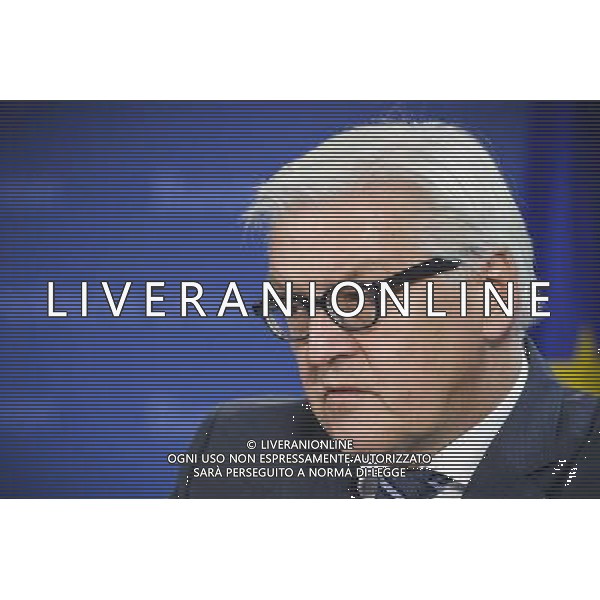 German Foreign Minister Frank-Walter Steinmeier holds press conference during the European foreign affairs ministers council in Brussels, Belgium on 17.03.2014 EU foreign ministers are due to discuss further sanctions against Russia after a Moscow-backed referendum in Crimea backed a split from Ukraine. The 28-member bloc is considering a visa ban and an asset freeze against a number of Russian officials. More than 95 percent of Crimean voters backed joining Russia, local officials said. by Wiktor Dabkowski AG ALDO LIVERANI SAS ONLY ITALY