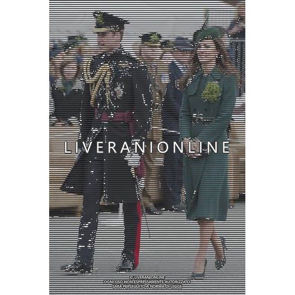 The Duke and Duchess of Cambridge visit the 1st Battalion Irish Guards at the St. Patricks Day Parade at Mons Barracks Aldershot. Monday 17th March 2014 ©photohsot/AGENZIA ALDO LIVERANI SAS - ITALY ONLY - REALI INGLESI: Il Principe William e Kate Middleton Duchessa di Cambridge visitano il 1mo Battaglione delle Guardie Irlandesi presso il St. Patricks Day Parade a Mons Barracks Aldershot 17 Marzo, 2014