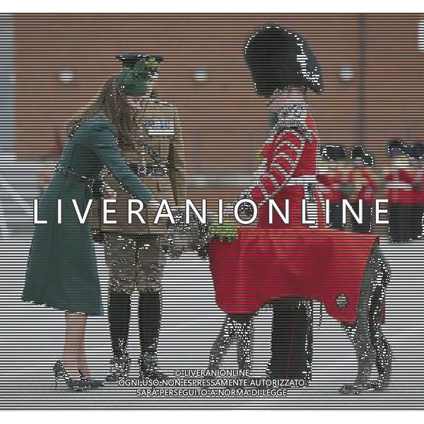 The Duke and Duchess of Cambridge visit the 1st Battalion Irish Guards at the St. Patricks Day Parade at Mons Barracks Aldershot. Monday 17th March 2014 ©photohsot/AGENZIA ALDO LIVERANI SAS - ITALY ONLY - REALI INGLESI: Il Principe William e Kate Middleton Duchessa di Cambridge visitano il 1mo Battaglione delle Guardie Irlandesi presso il St. Patricks Day Parade a Mons Barracks Aldershot 17 Marzo, 2014