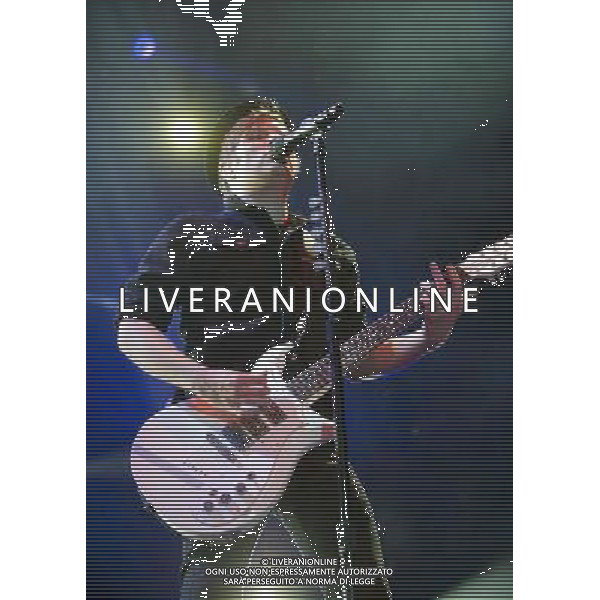 Fall Out Boy performing at Manchester Arena, England on 17th March 2014. Lead singer / guitarist Patrick Stump. AG ALDO LIVERANI SAS ONLY ITALY