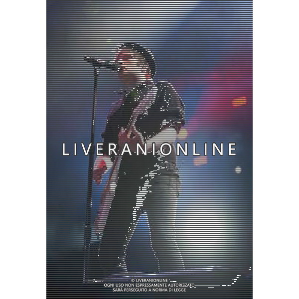 Fall Out Boy performing at Manchester Arena, England on 17th March 2014. Lead singer / guitarist Patrick Stump. AG ALDO LIVERANI SAS ONLY ITALY
