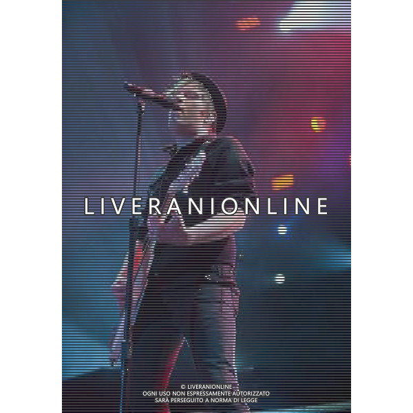 Fall Out Boy performing at Manchester Arena, England on 17th March 2014. Lead singer / guitarist Patrick Stump. AG ALDO LIVERANI SAS ONLY ITALY