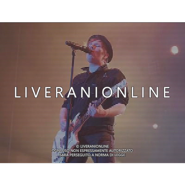 Fall Out Boy performing at Manchester Arena, England on 17th March 2014. Lead singer / guitarist Patrick Stump. AG ALDO LIVERANI SAS ONLY ITALY