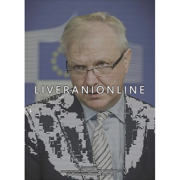 Olli Rehn, Vice-President of the European Commission responsible for Economic and Monetary Affairs and the Euro during signing ceremony of package for Jordan at European Commission headquarters in Brussels, Belgium on 18.03.2014The financial assistance, in the form of a medium-term loan, will be provided during the course of this year in two instalments: €100 and €80 million. This assistance is part of the EU\'s comprehensive efforts to help Jordan address the consequences of a number of external economic shocks, notably related to the conflict in Syria and the disruption in gas imports from Egypt. by Wiktor Dabkowski AG ALDO LIVERANI SAS ONLY ITALY