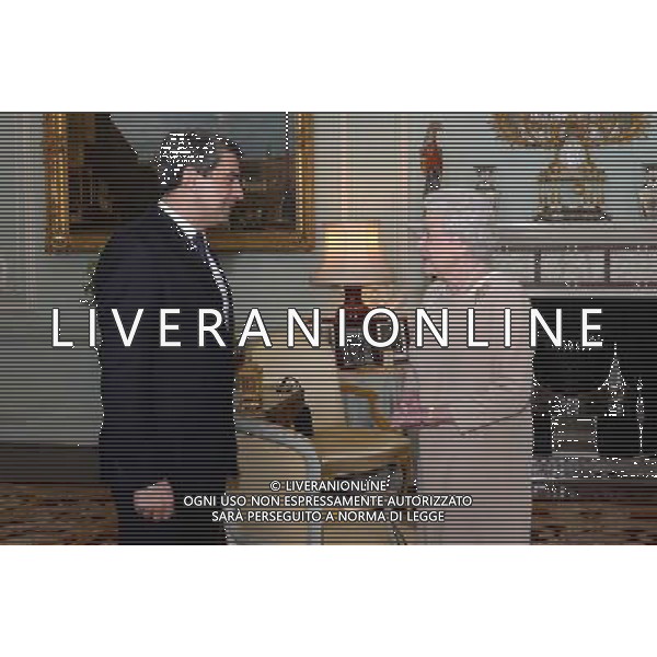 Queen Elizabeth II welcomes the President of the Bulgarian Republic, Rosen Plevneliev as they have a private audience at Buckingham Palace in London today. ag aldo liverani sas only italy