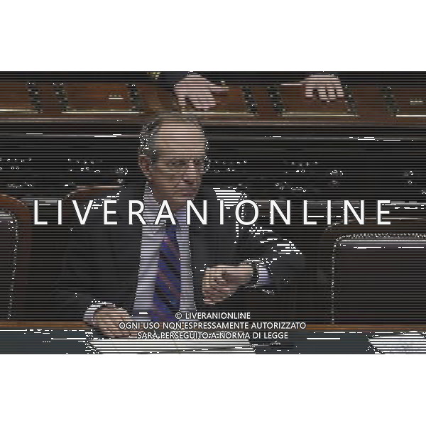 Il premier Matteo Renzii illustra alla Camera la sua \'road map\' da portare al Consiglio europeo di domani - Roma 19 marzo 2014 nella foto Pier Carlo Padoan ©Corradetti/AGENZIA ALDO LIVERANI SAS