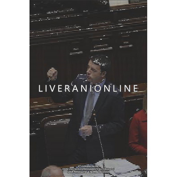 Il premier Matteo Renzii illustra alla Camera la sua \'road map\' da portare al Consiglio europeo di domani - Roma 19 marzo 2014 ©Corradetti/AGENZIA ALDO LIVERANI SAS