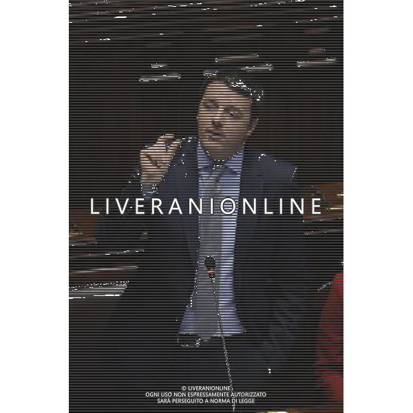 Il premier Matteo Renzii illustra alla Camera la sua \'road map\' da portare al Consiglio europeo di domani - Roma 19 marzo 2014 ©Corradetti/AGENZIA ALDO LIVERANI SAS