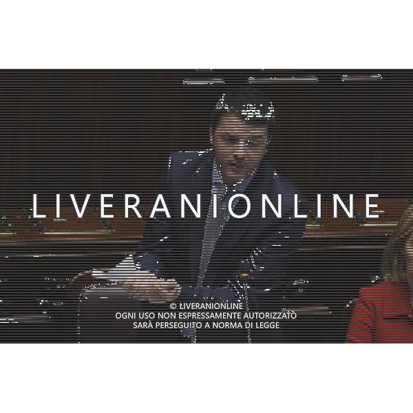 Il premier Matteo Renzii illustra alla Camera la sua \'road map\' da portare al Consiglio europeo di domani - Roma 19 marzo 2014 ©Corradetti/AGENZIA ALDO LIVERANI SAS