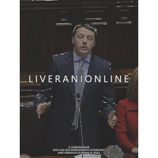 Il premier Matteo Renzii illustra alla Camera la sua \'road map\' da portare al Consiglio europeo di domani - Roma 19 marzo 2014 ©Corradetti/AGENZIA ALDO LIVERANI SAS