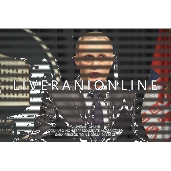 (140318) -- BELGRADE, March 18, 2014 () -- Serbia\'s prosecutor for organized crime Mirko Radisavljevic answers questions to the media at a press conference in Belgrade, Serbia, on March 18, 2014. Serbia confirmed on Tuesday that Darko Saric, accused of transporting more than 5 tons of cocaine and laundering of more than 22 million euros (30.6 million U.S. dollars), is in police custody in Belgrade. (/Wang Hui) AG ALDO LIVERANI SAS ONLY ITALY