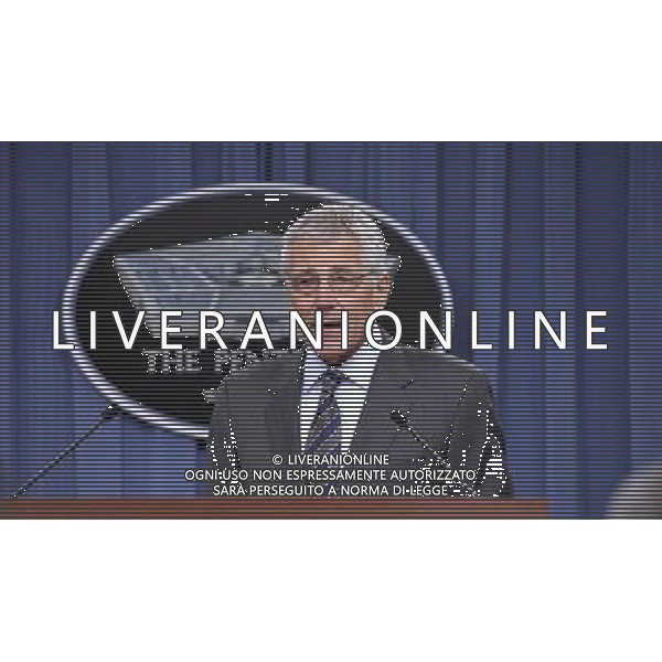 (140318) -- WASHINGTON, March 18, 2014 () -- U.S. Defense Secretary Chuck Hagel makes brief remarks concerning security improvement plans and reviews on the Washington Navy Yard shooting last September at Pentagon in Washington D.C., capital of the United States, March 18, 2014. U.S. Defense Secretary Chuck Hagel and U.S. Navy Secretary Ray Mabus detailed steps to implement security changes following the Navy Yard shooting that left 12 people dead and several others wounded. (/Bao Dandan) AG ALDO LIVERANI SAS ONLY ITALY