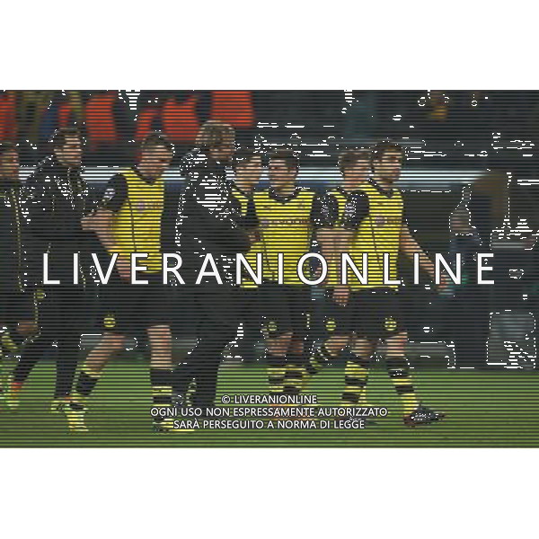 19.03.2014, Signal Iduna Park, Dortmund, GER, UEFA CL, Borussia Dortmund vs Zenit St. Petersburg, Achtelfinale, Rueckspiel, im Bild Trainer Juergen Klopp (Borussia Dortmund) mit dem Geburtstagskind Milos Jojic (Borussia Dortmund #14) // during the UEFA Champions League Round of 16, 2nd Leg match between Borussia Dortmund and Zenit St. Petersburg at the Signal Iduna Park in Dortmund, Germany on 2014/03/19. EXPA Pictures © 2014, PhotoCredit: EXPA/ Eibner-Pressefoto/ Schueler *****ATTENTION - OUT of GER***** ©photoshot/AGENZIA ALDO LIVERANI SAS - ITALY ONLY - Borussia Dortmund vs Zenit San Pietroburgo UEFA Champions League Ottavi di 16, Germania 19 marzo 2014