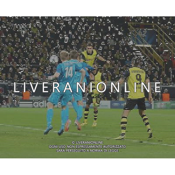 19.03.2014, Signal Iduna Park, Dortmund, GER, UEFA CL, Borussia Dortmund vs Zenit St. Petersburg, Achtelfinale, Rueckspiel, im Bild Kapitaen Sebastian Kehl (Borussia Dortmund #5) mit dem Kopfballtor zum Augleich, 1:1 // during the UEFA Champions League Round of 16, 2nd Leg match between Borussia Dortmund and Zenit St. Petersburg at the Signal Iduna Park in Dortmund, Germany on 2014/03/19. EXPA Pictures © 2014, PhotoCredit: EXPA/ Eibner-Pressefoto/ Schueler *****ATTENTION - OUT of GER***** ©photoshot/AGENZIA ALDO LIVERANI SAS - ITALY ONLY - Borussia Dortmund vs Zenit San Pietroburgo UEFA Champions League Ottavi di 16, Germania 19 marzo 2014