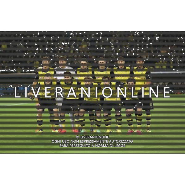 19.03.2014, Signal Iduna Park, Dortmund, GER, UEFA CL, Borussia Dortmund vs Zenit St. Petersburg, Achtelfinale, Rueckspiel, im Bild Mannschaft Borussia Dortmund BVB // during the UEFA Champions League Round of 16, 2nd Leg match between Borussia Dortmund and Zenit St. Petersburg at the Signal Iduna Park in Dortmund, Germany on 2014/03/19. EXPA Pictures © 2014, PhotoCredit: EXPA/ Eibner-Pressefoto/ Schueler *****ATTENTION - OUT of GER***** ©photoshot/AGENZIA ALDO LIVERANI SAS - ITALY ONLY - Borussia Dortmund vs Zenit San Pietroburgo UEFA Champions League Ottavi di 16, Germania 19 marzo 2014