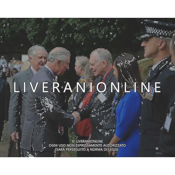 The Prince of Wales arrives at St. Peter\'s and St. Paul\'s Church in Yalding, Kent, during a visit to the village to meet with local residents and business owners who were affected by the recent floods. AG ALDO LIVERANI SAS ONLY ITALY