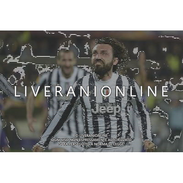 Fiorentina - Juventus Uefa Europa League - Ottavi di finale - Stadio Artemio Franchi 20-03-2014 Federico Tardito/Agenzia Aldo Liverani Sas Nella foto esultanza Pirlo ©/AGENZIA ALDO LIVERANI SAS