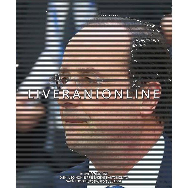 (140320) -- BRUSSELS, March 20, 2014 () -- French President Francois Hollande speaks to media before the European Union (EU) Summit at the EU headquarters in Brussels, capital of Belgium, March 20, 2014. The EU spring summit will focus on industrial competitiveness, Ukraine and the bloc\'s energy strategy. (/Gong Bing)(zl) AG ALDO LIVERANI SAS ONLY ITALY