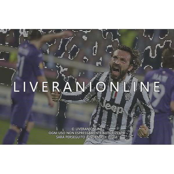 Fiorentina - Juventus Uefa Europa League - Ottavi di finale - Stadio Artemio Franchi 20-03-2014 Federico Tardito/Agenzia Aldo Liverani Sas Nella foto esultanza Pirlo AG ALDO LIVERANI SAS