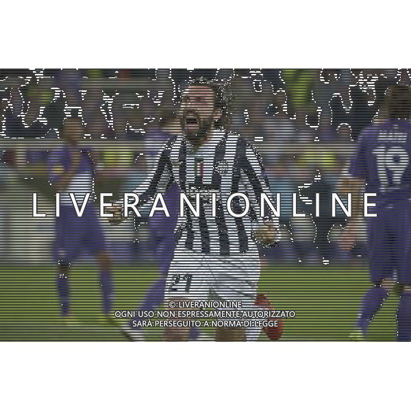 Fiorentina - Juventus Uefa Europa League - Ottavi di finale - Stadio Artemio Franchi 20-03-2014 Federico Tardito/Agenzia Aldo Liverani Sas Nella foto esultanza Pirlo AG ALDO LIVERANI SAS