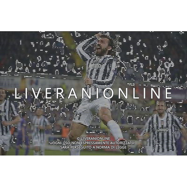 Fiorentina - Juventus Uefa Europa League - Ottavi di finale - Stadio Artemio Franchi 20-03-2014 Federico Tardito/Agenzia Aldo Liverani Sas Nella foto esultanza Pirlo AG ALDO LIVERANI SAS