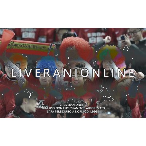 (140312) -- YOKOHAMA, March 12, 2014 () -- Supporters of Guangzhou Evergrande cheer for the team during the AFC Champions League match between Guangzhou Evergrande and Yokohama F Marinos in Yokohama, Japan, March 12, 2014. The match ended in 1-1 draw. (/Ma Ping) (hy) ©photohsot/AGENZIA ALDO LIVERANI SAS - ITALY ONLY - Guangzhou Evergrande Vs Yokohama F Marinos partita AFC Champions League a Yokohama, Giappone, 12 marzo, 2014.