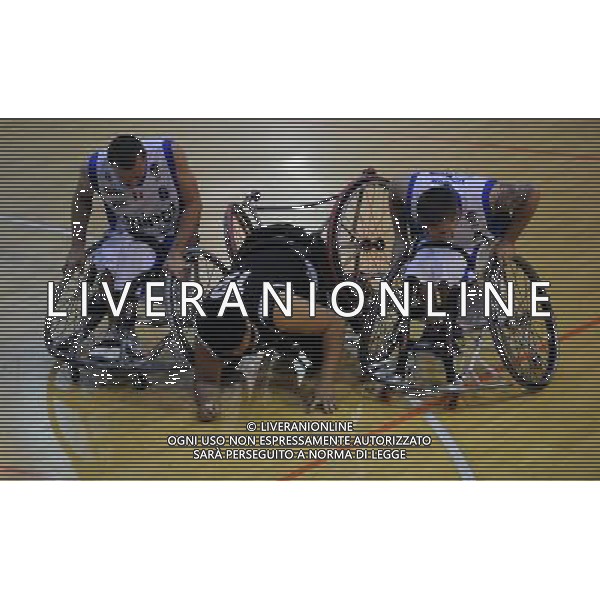 FIPIC Federazione Italiana Pallacanestro in Carrozzina Coppa Italia 2014 Seveso (MB) - 22.03.2014 Briantea84 Cantu\'-Santo Stefano Marche Nella Foto:Dongh Yeon GIM-Andre BIENEK-Joakim LINDBLOM /Ph.Vitez-Ag. Aldo Liverani