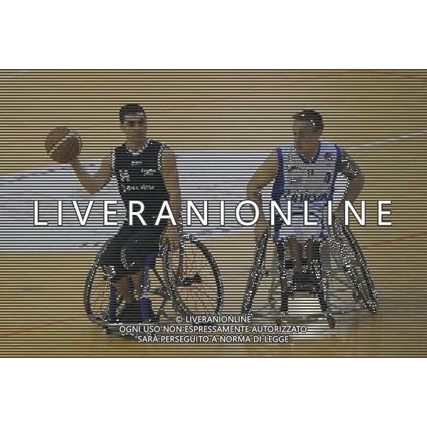FIPIC Federazione Italiana Pallacanestro in Carrozzina Coppa Italia 2014 Seveso (MB) - 22.03.2014 Briantea84 Cantu\'-Santo Stefano Marche Nella Foto:Cosimo CAIAZZO-Joakim LINDBLOM /Ph.Vitez-Ag. Aldo Liverani